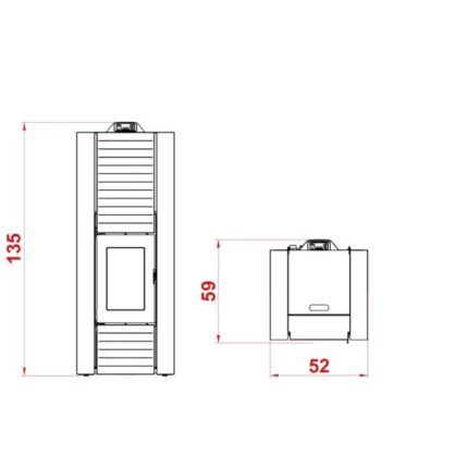 Poêle à pellet "granulés" Palazzetti MARTINA IDRO Lux 10 ou 15kw Acier