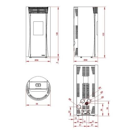 Poêle à Pellets Vivienne US 9 kW ou 13kW Acier